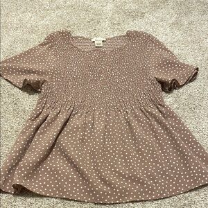 Women's Polka Dot Top - Mauve color